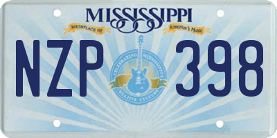 MS license plate NZP398