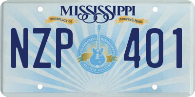 MS license plate NZP401