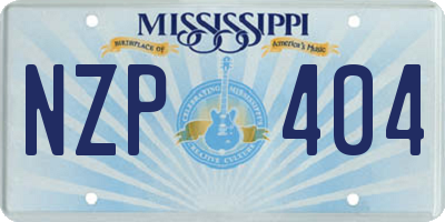 MS license plate NZP404