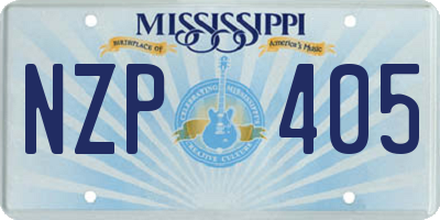 MS license plate NZP405