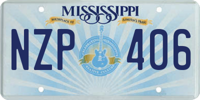 MS license plate NZP406