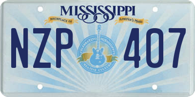 MS license plate NZP407
