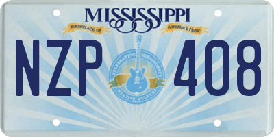 MS license plate NZP408