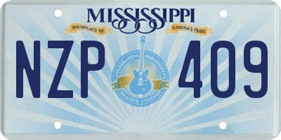 MS license plate NZP409