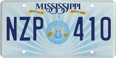 MS license plate NZP410