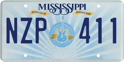 MS license plate NZP411
