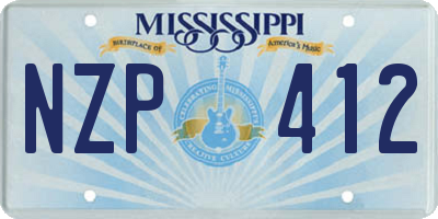 MS license plate NZP412