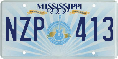 MS license plate NZP413