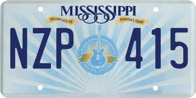 MS license plate NZP415