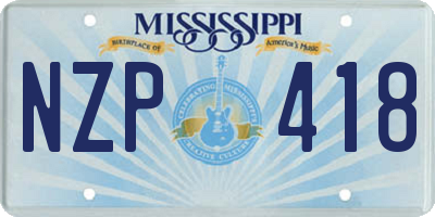 MS license plate NZP418