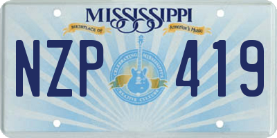 MS license plate NZP419