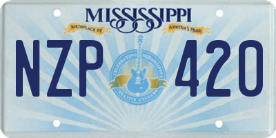 MS license plate NZP420