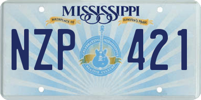 MS license plate NZP421