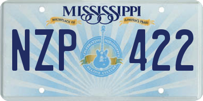 MS license plate NZP422