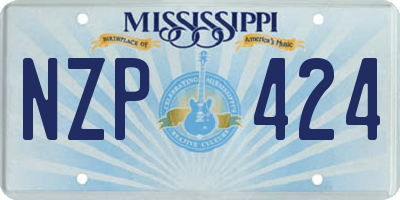 MS license plate NZP424
