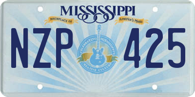 MS license plate NZP425