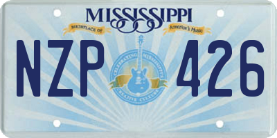 MS license plate NZP426