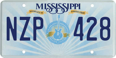 MS license plate NZP428