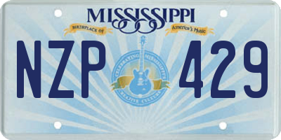 MS license plate NZP429