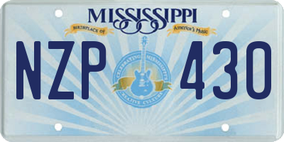 MS license plate NZP430