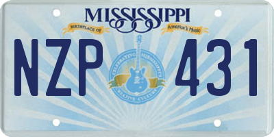 MS license plate NZP431