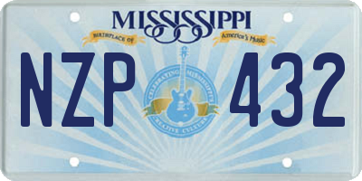 MS license plate NZP432
