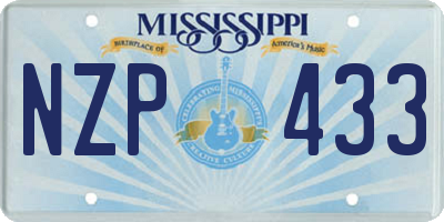 MS license plate NZP433