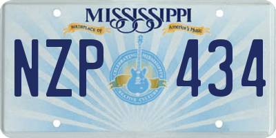 MS license plate NZP434