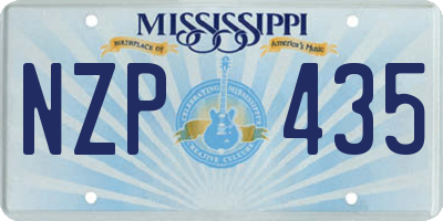 MS license plate NZP435