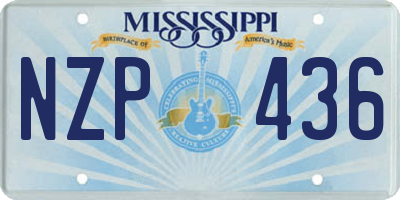 MS license plate NZP436