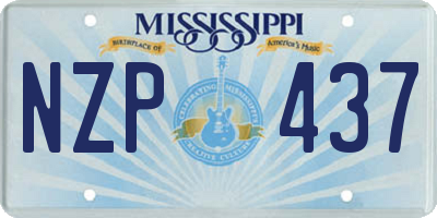 MS license plate NZP437