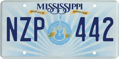 MS license plate NZP442