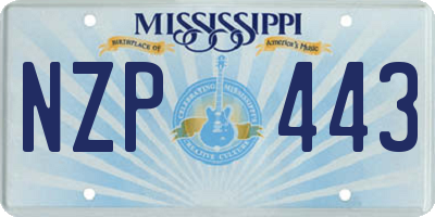 MS license plate NZP443