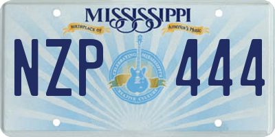 MS license plate NZP444