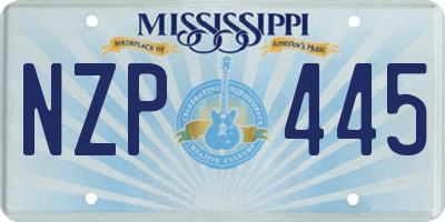 MS license plate NZP445