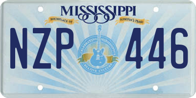 MS license plate NZP446