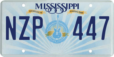 MS license plate NZP447