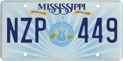 MS license plate NZP449