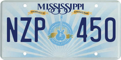 MS license plate NZP450