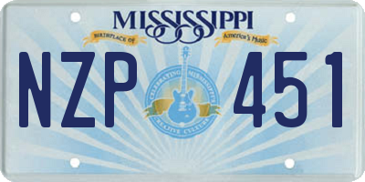 MS license plate NZP451