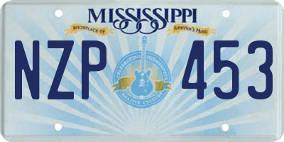 MS license plate NZP453