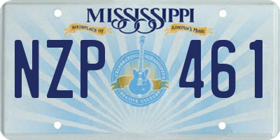 MS license plate NZP461