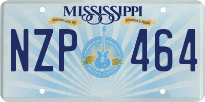 MS license plate NZP464