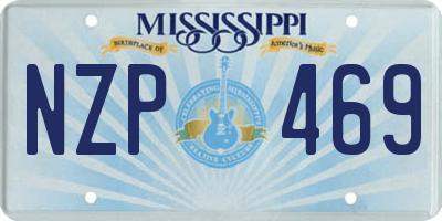 MS license plate NZP469