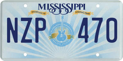 MS license plate NZP470