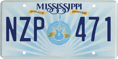 MS license plate NZP471