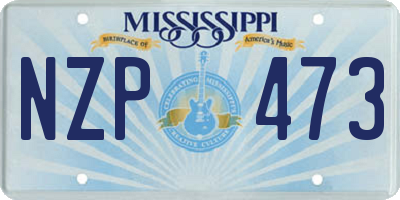MS license plate NZP473