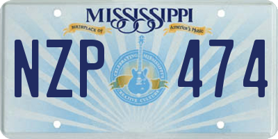 MS license plate NZP474