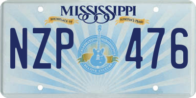 MS license plate NZP476