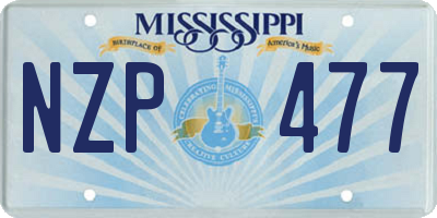 MS license plate NZP477